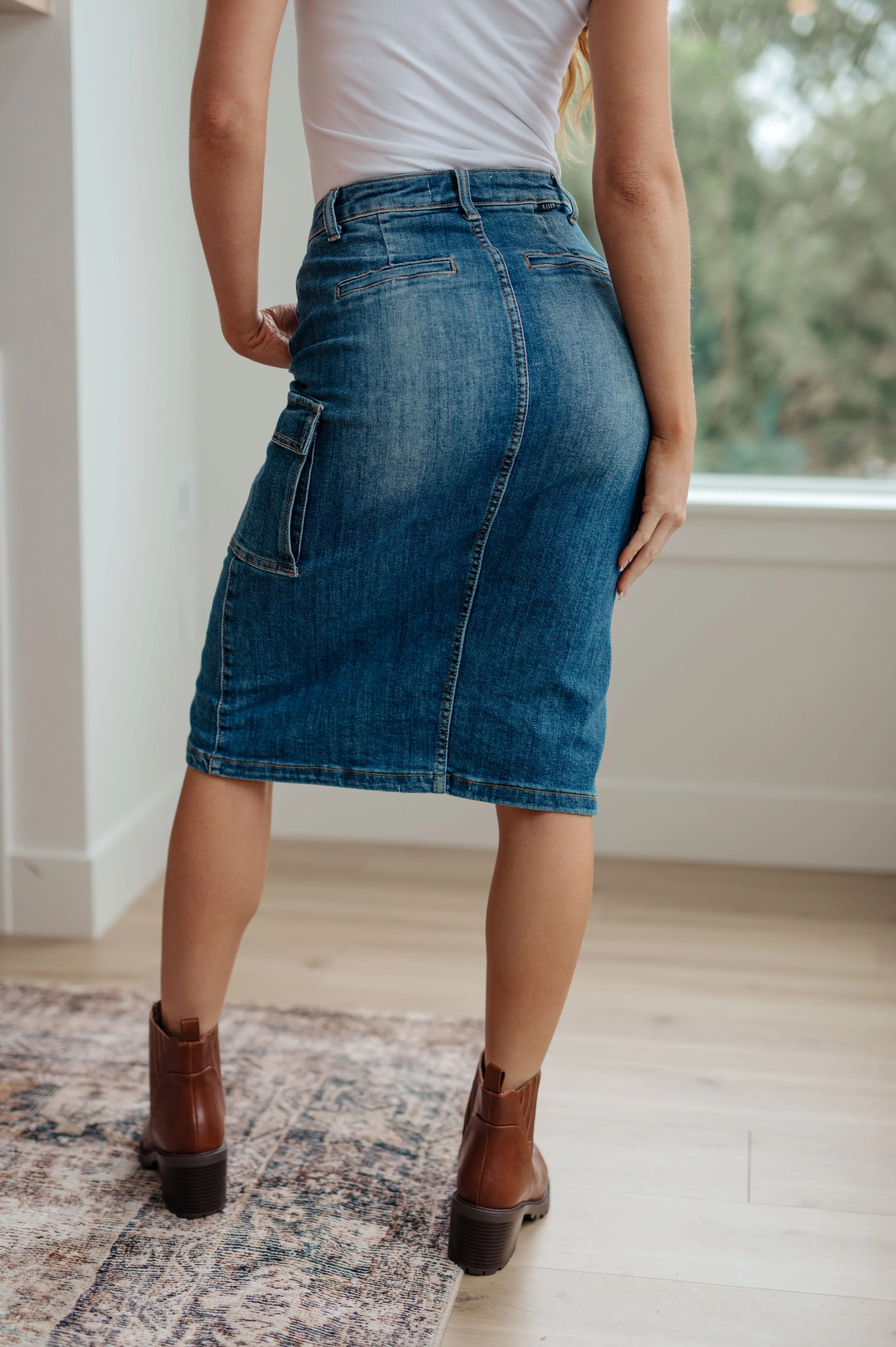 Always Be There Cargo Denim Skirt-- Use the code SPRINGJB for 20% off!