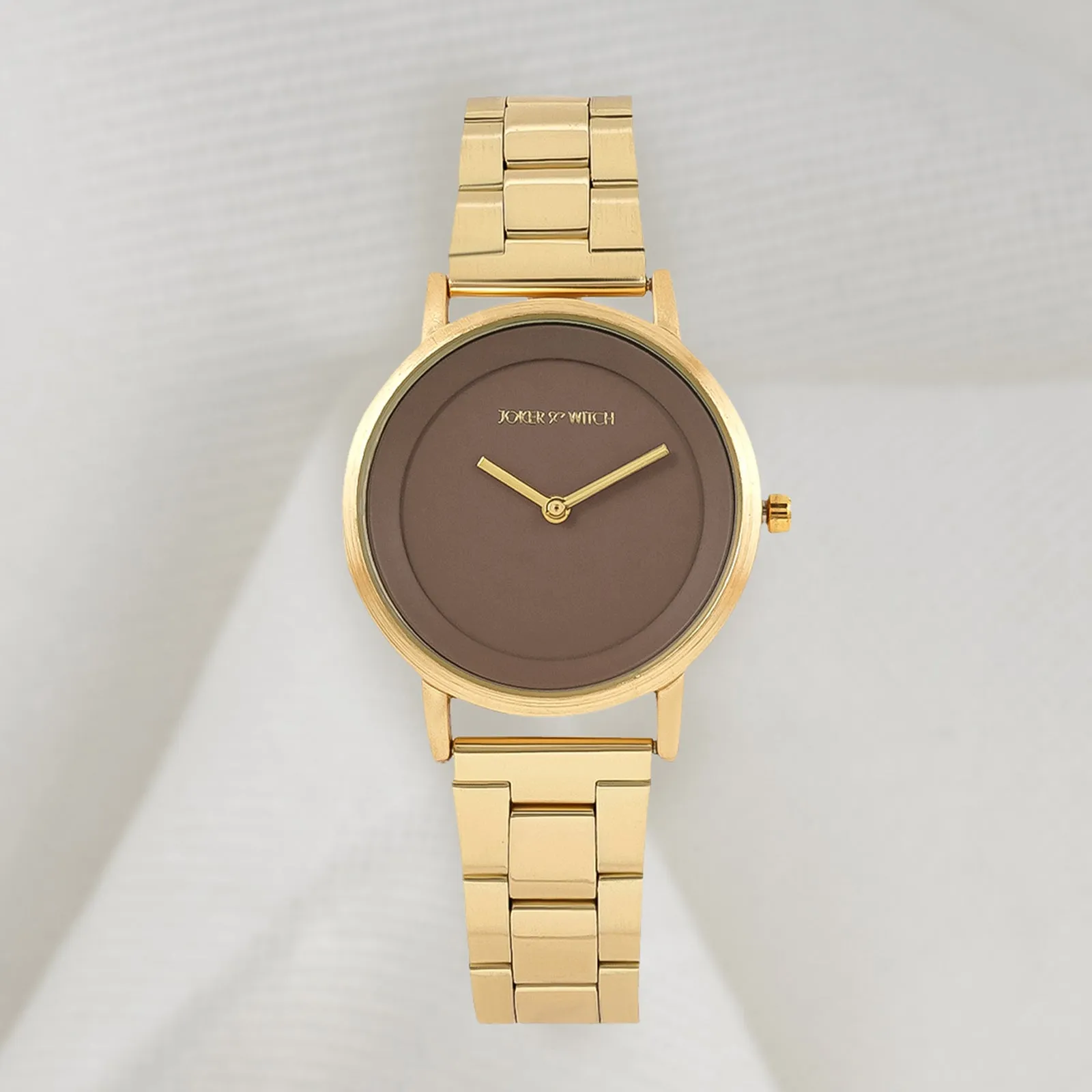 Amsterdam Taupe Dial Gold Metallic Strap Watch