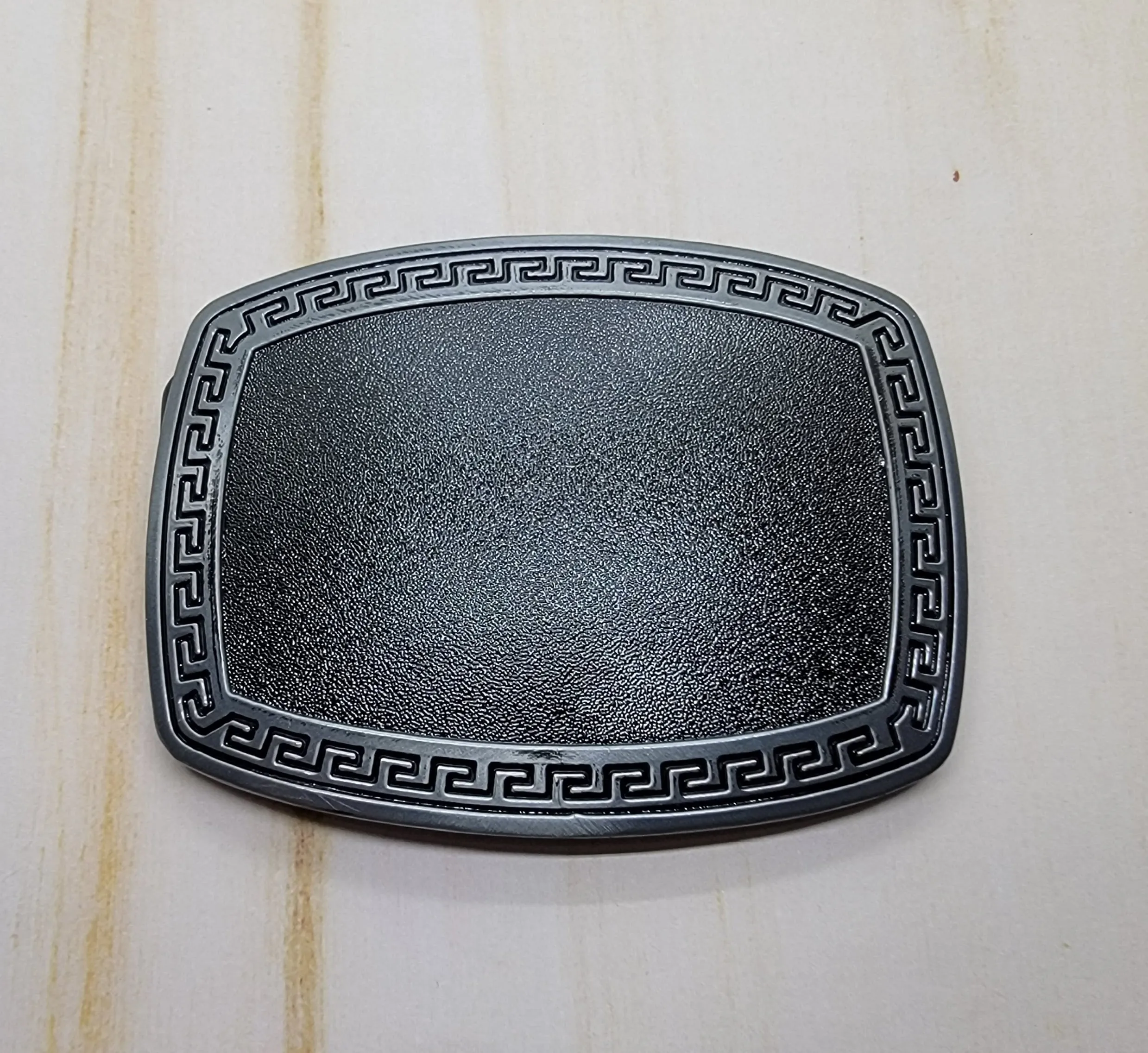 Antique Silver Greek Key Belt Buckle Blank (1) - L1276