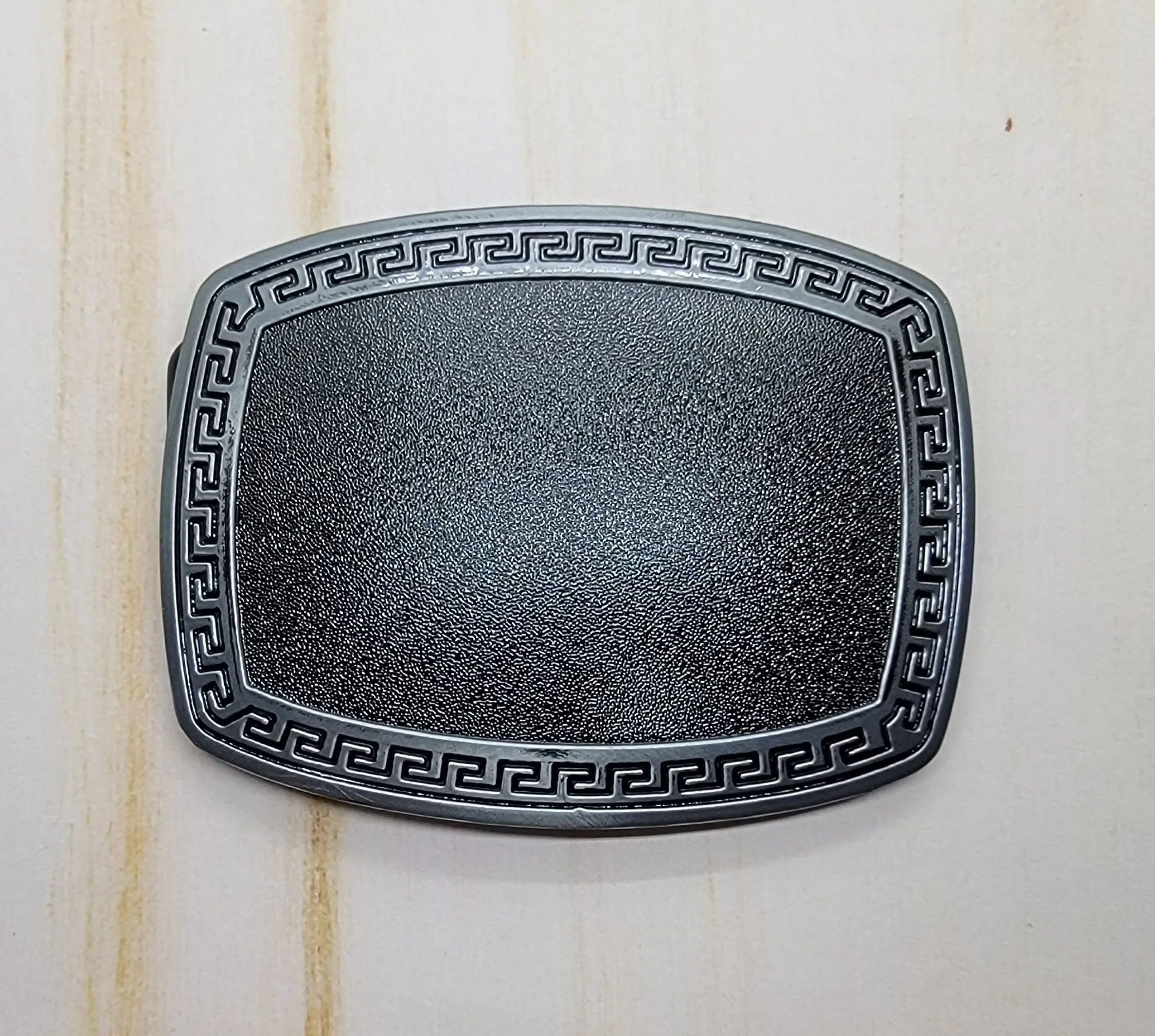 Antique Silver Greek Key Belt Buckle Blank (1) - L1276