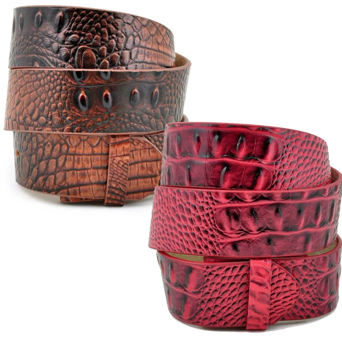 Anzell Women's Croco Print Leather Belt Strap