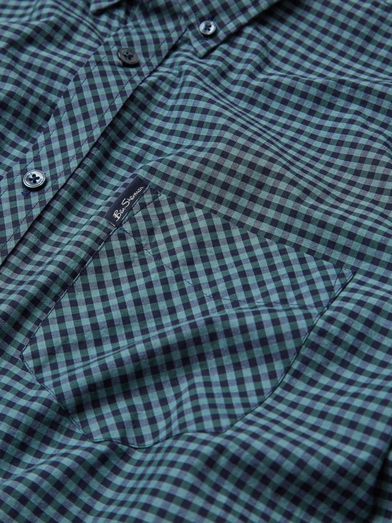 Ben Sherman Mens Gingham Check Shirt - Long Sleeved