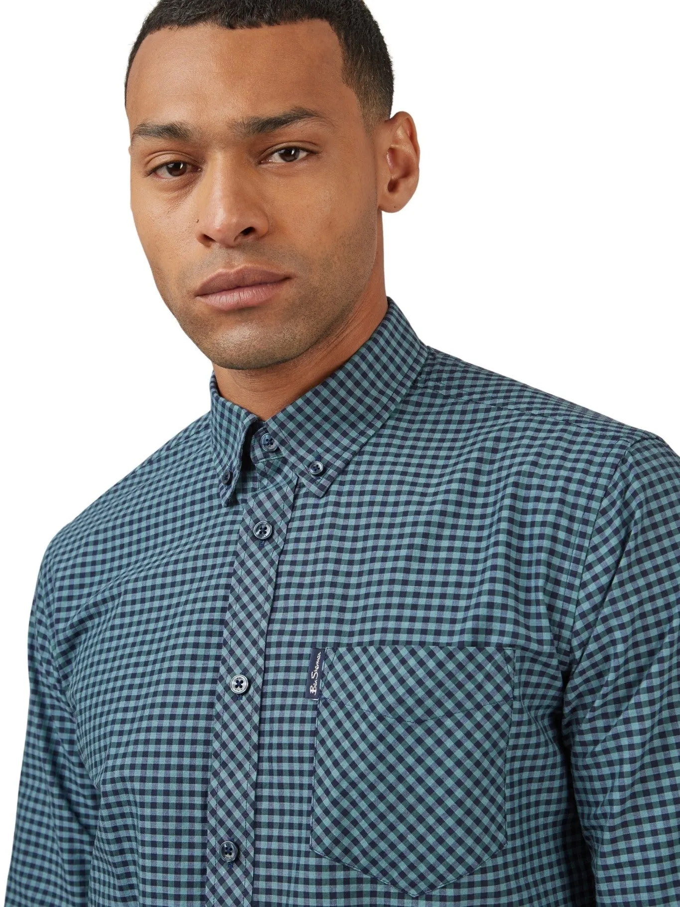 Ben Sherman Mens Gingham Check Shirt - Long Sleeved