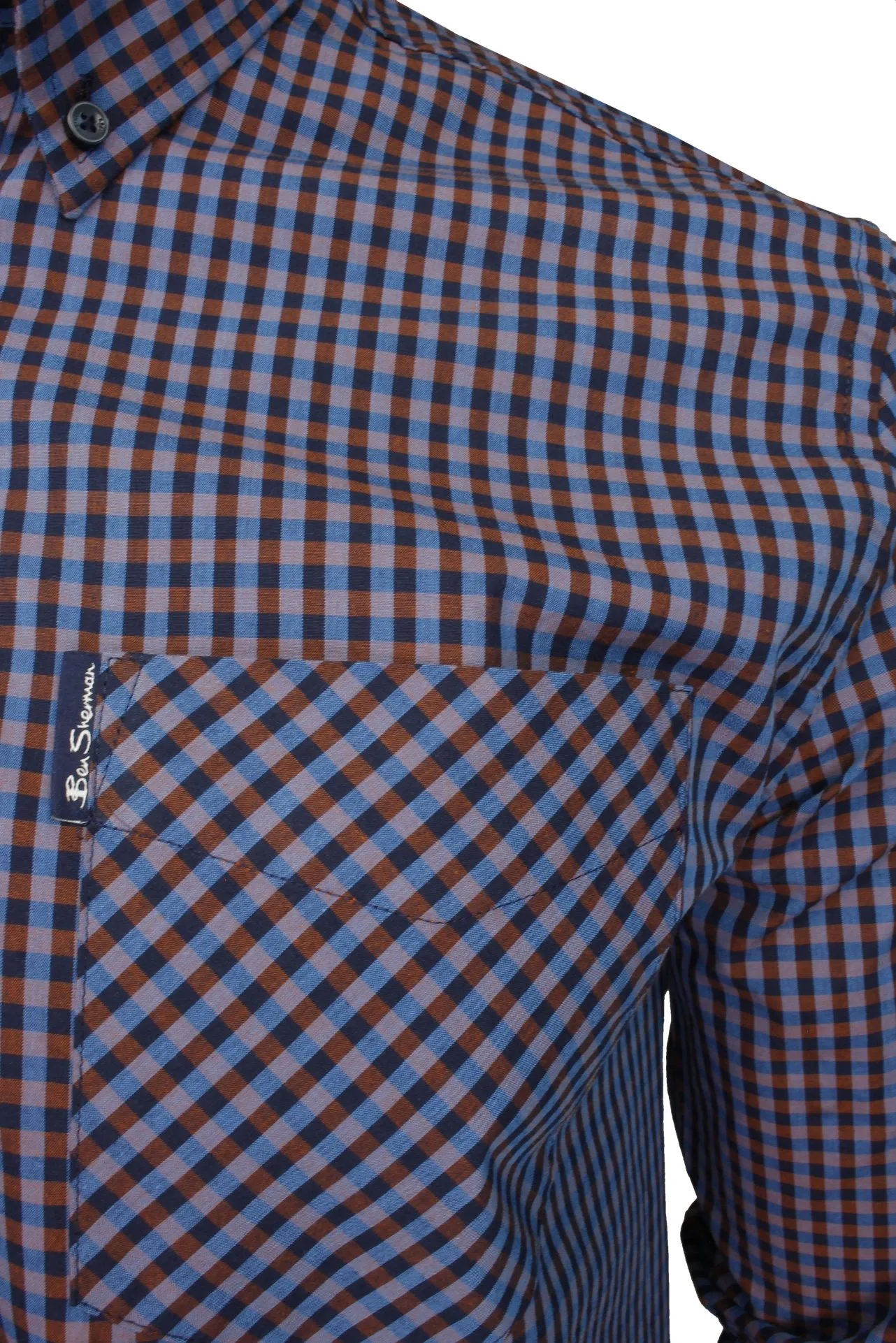 Ben Sherman Mens Gingham Check Shirt - Long Sleeved