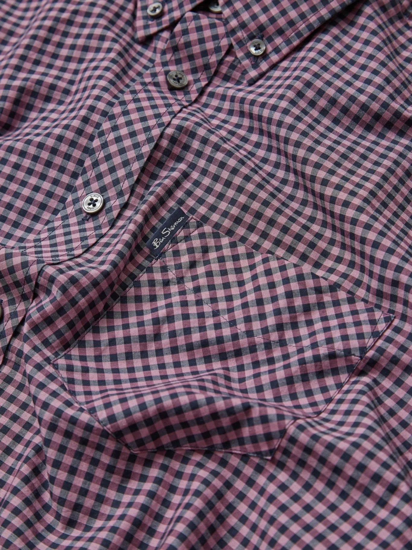 Ben Sherman Mens Gingham Check Shirt - Long Sleeved