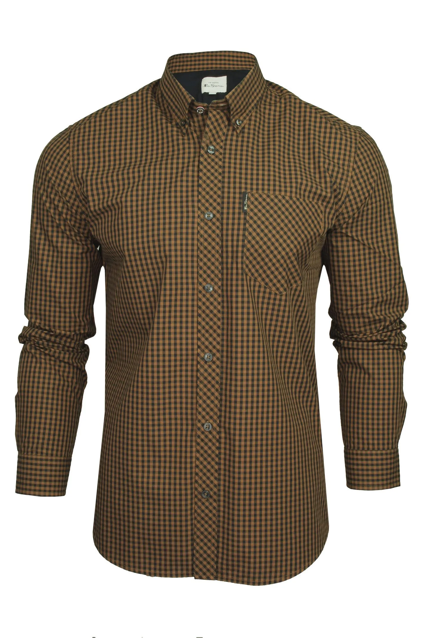 Ben Sherman Mens Gingham Check Shirt - Long Sleeved