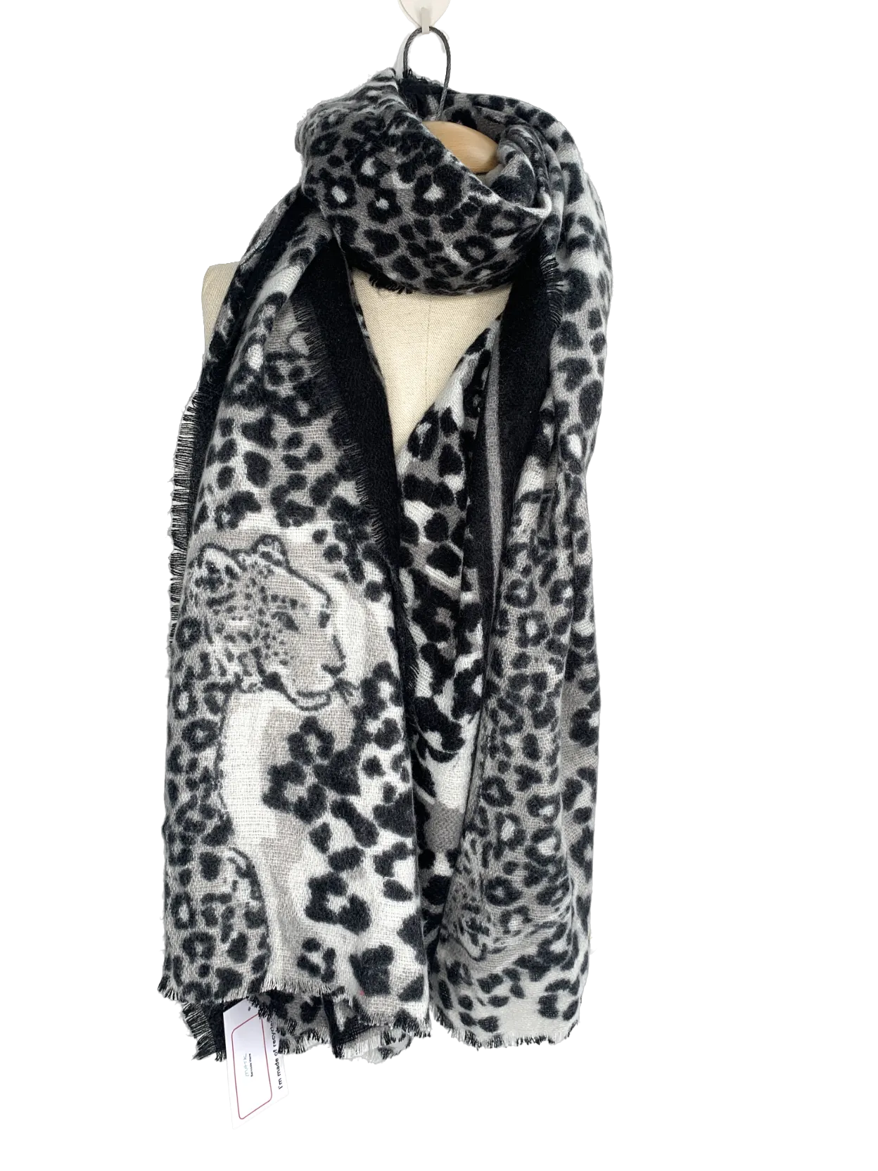 Bibi Bijour Grey Wildcat Scarf One Size