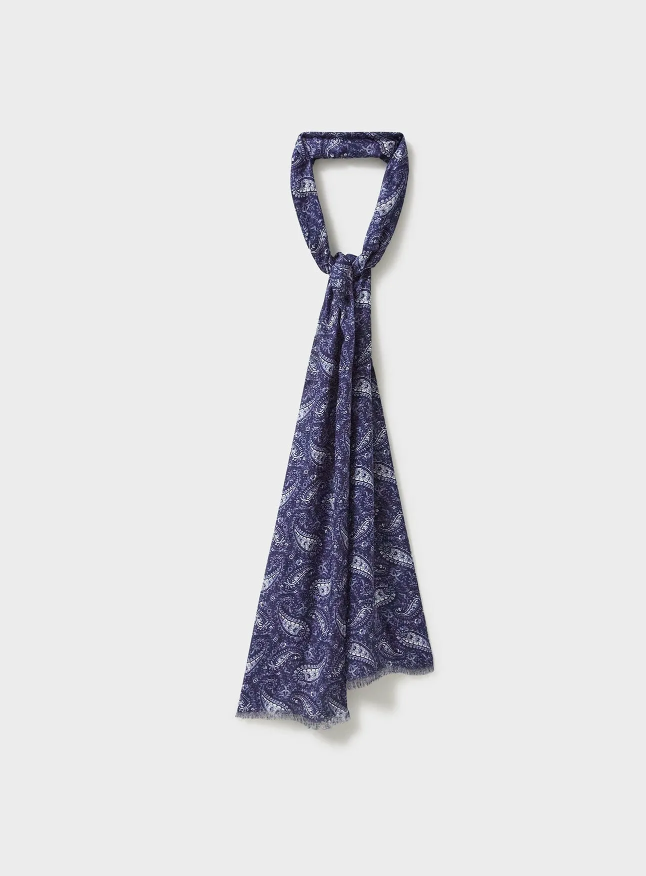 Biodegradable Italian Tencel Blue Paisley Neck Scarf