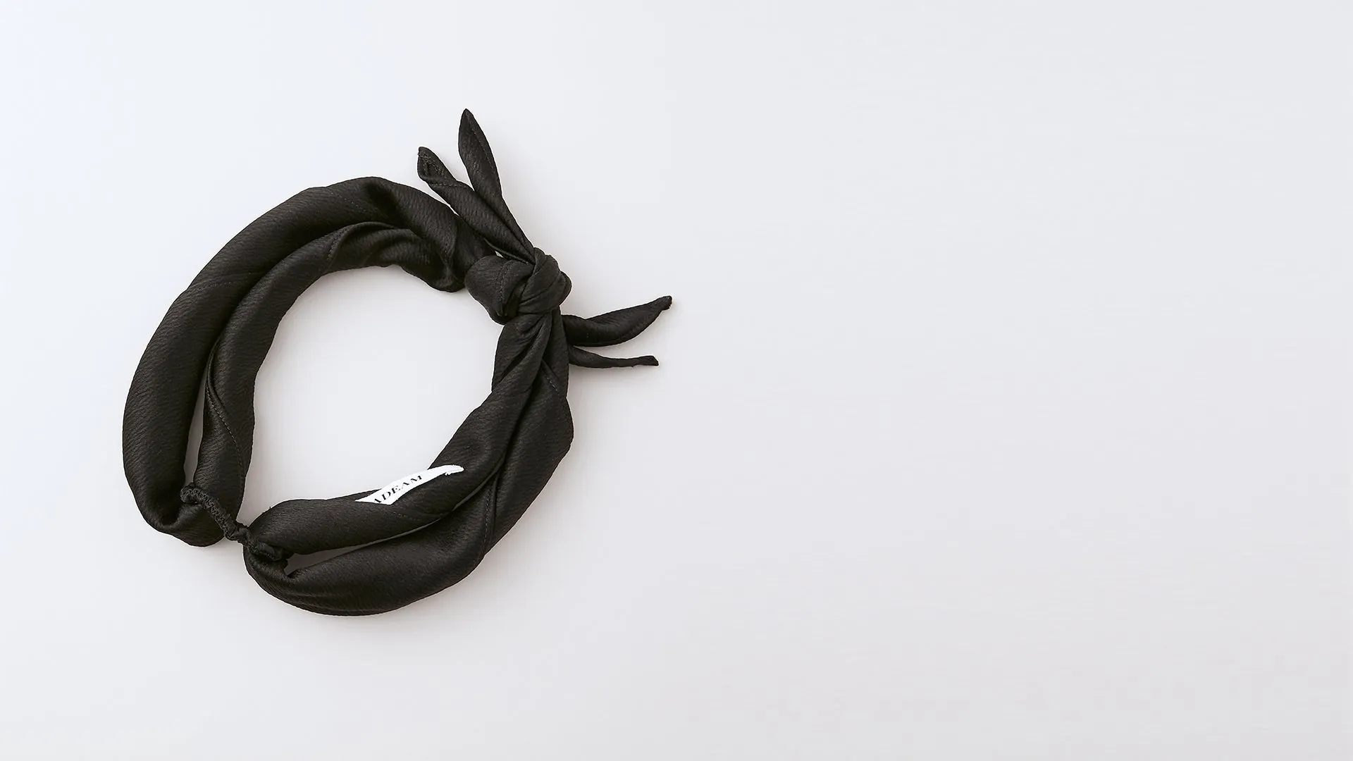 Black Textured Satin Headband