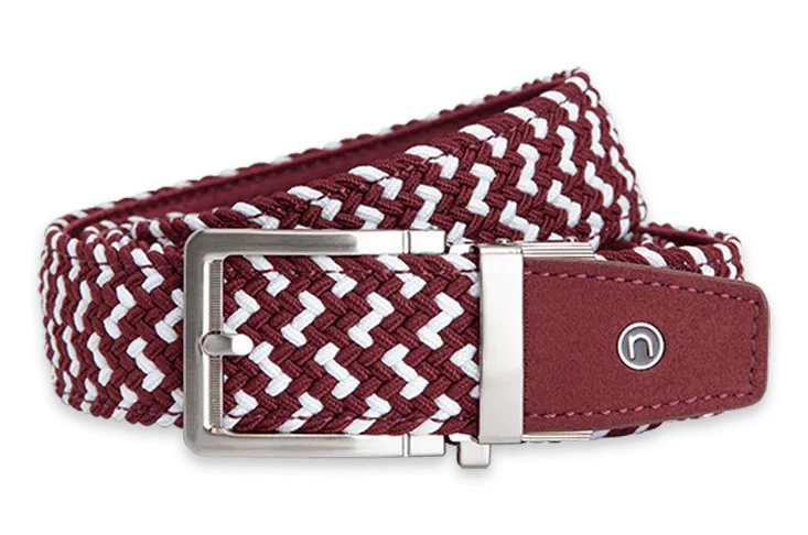 Braided Maroon, 1 3/8 Strap, Golf Belt