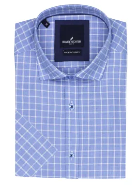 Brooke Blue Checked Short Sleeve Shirt