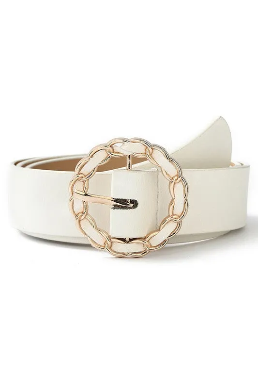 Brynlee Braided Circular Buckle Belt