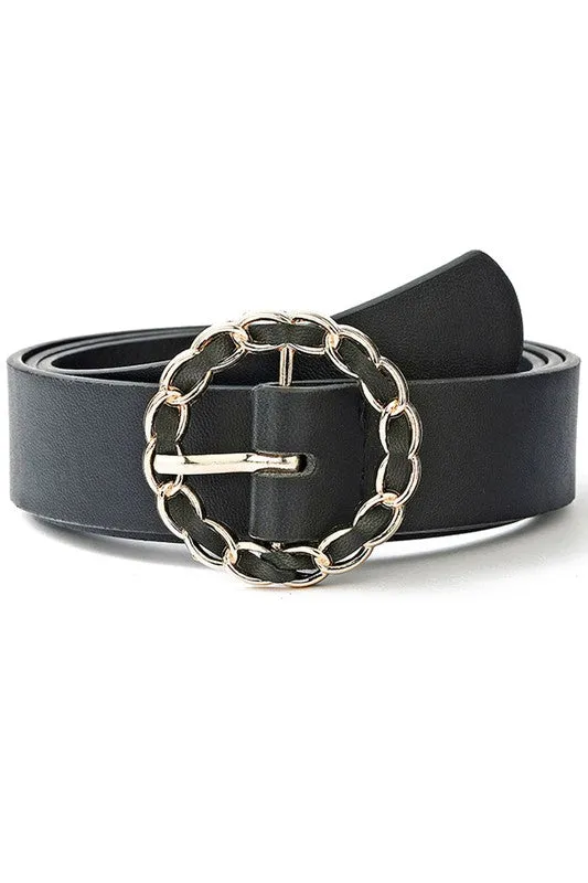 Brynlee Braided Circular Buckle Belt