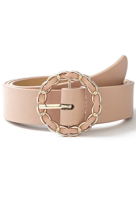 Brynlee Braided Circular Buckle Belt