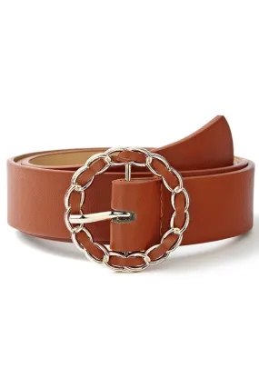 Brynlee Braided Circular Buckle Belt