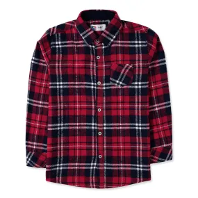 Casual Red & Navy Flannel Shirt