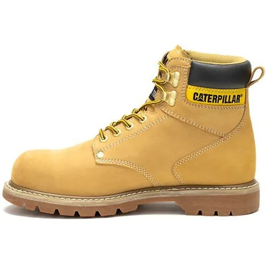 Cat Men's Second Shift Steel Toe WP Slip Resist Work Boot -Honey- P91659