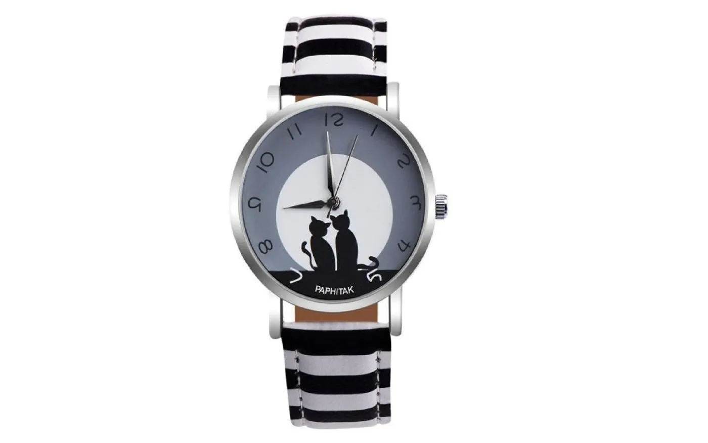 Cute Cat Printed Faux Leather Analog Quartz Wrist Watch