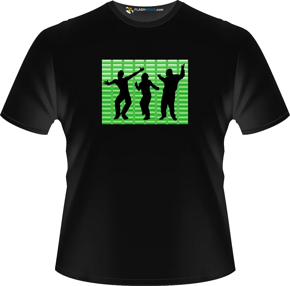 Dancing People Green - Light-up T Shirt