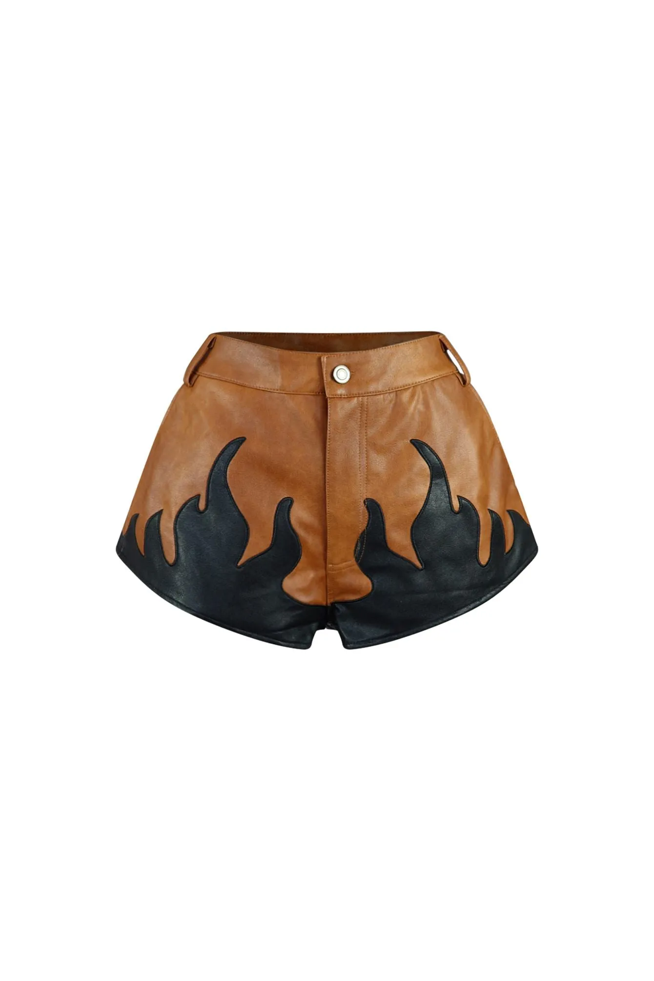 Flaming Hot Fire PU Shorts