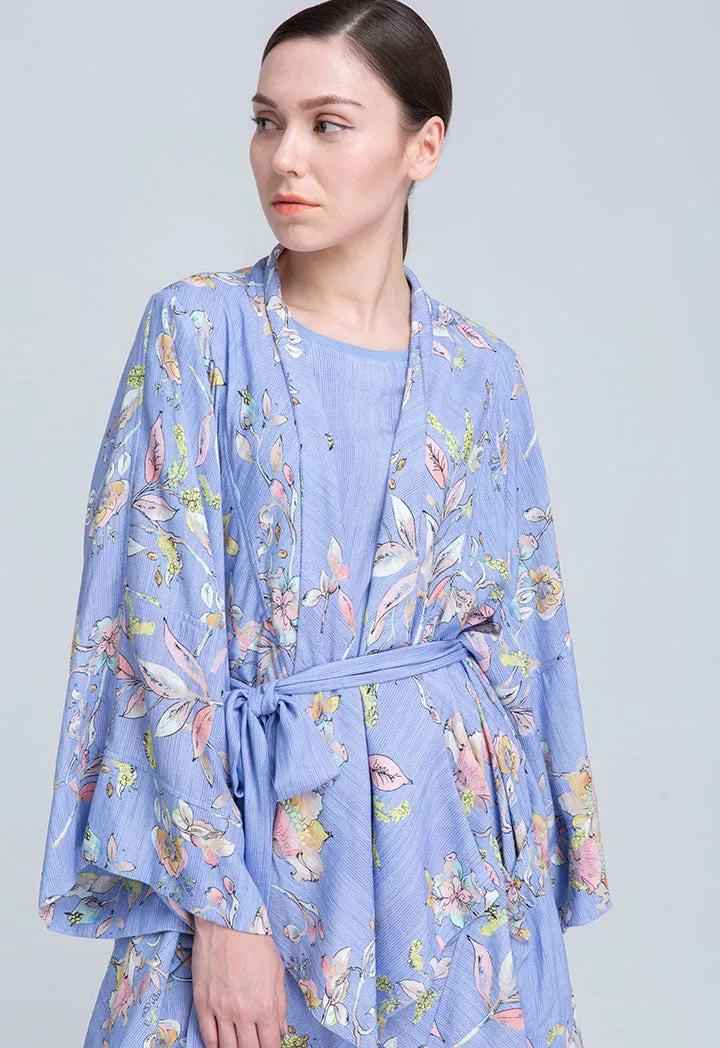 Folkloric Flow Print Wide Flap Kimono