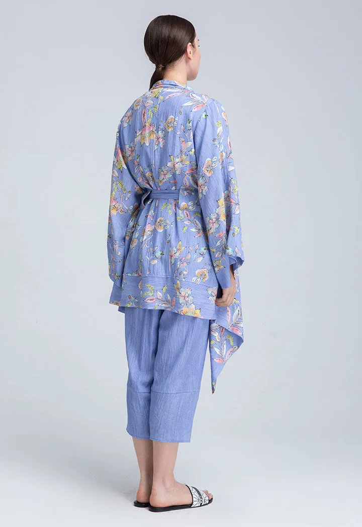 Folkloric Flow Print Wide Flap Kimono