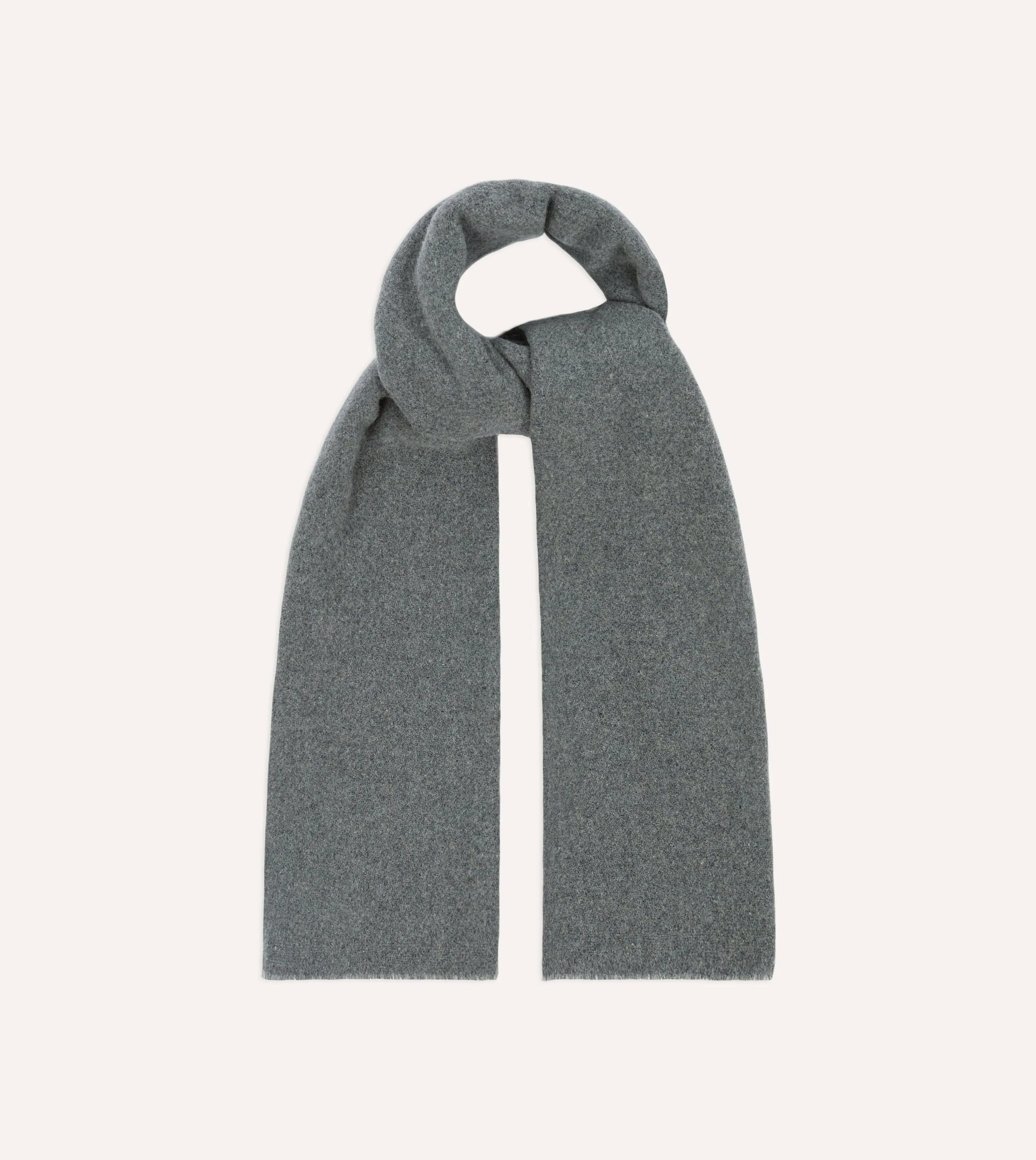 Grey Solid Wool Scarf