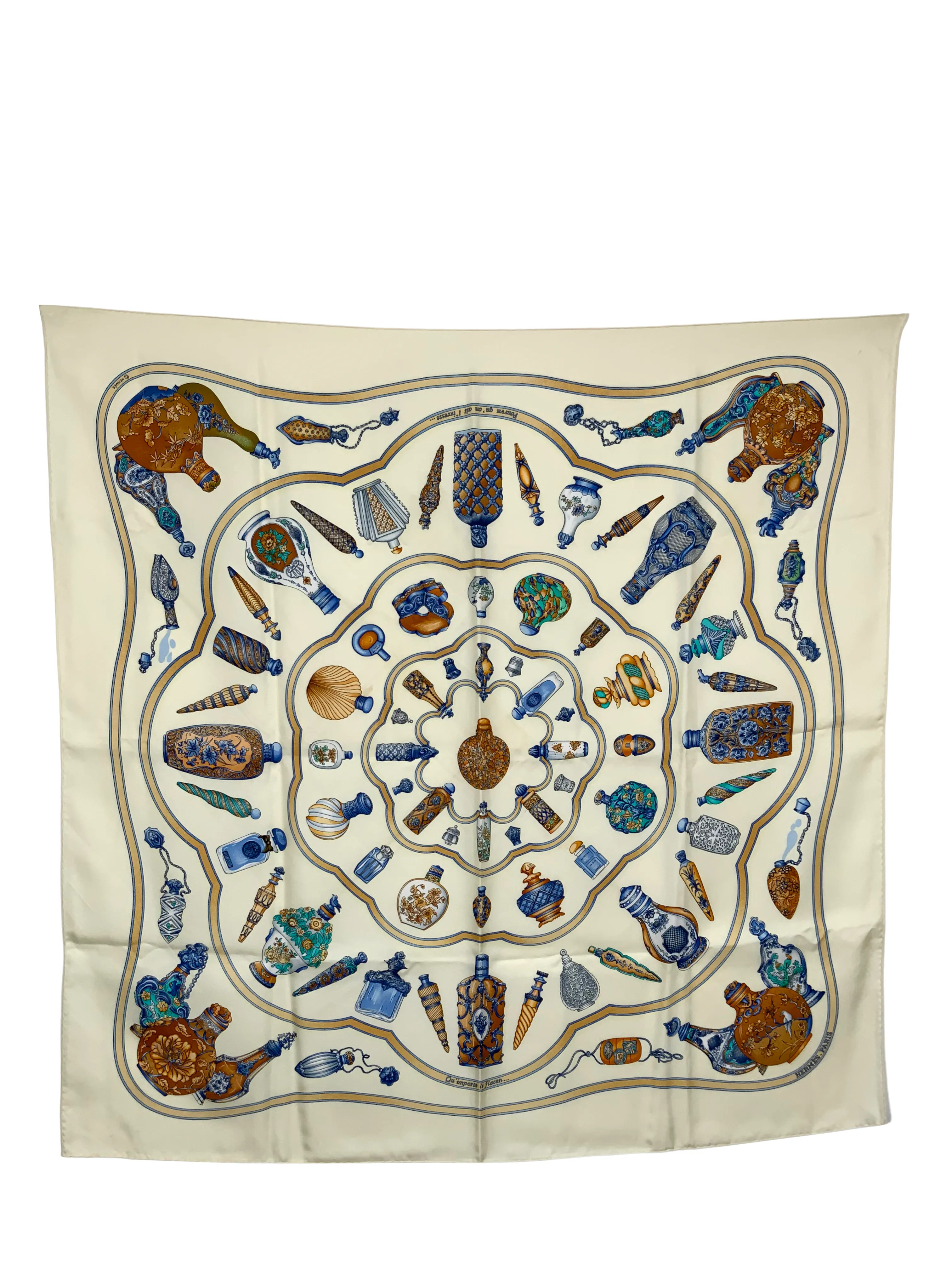 Hermes Qu' Importe Le Flacon Silk Scarf 90