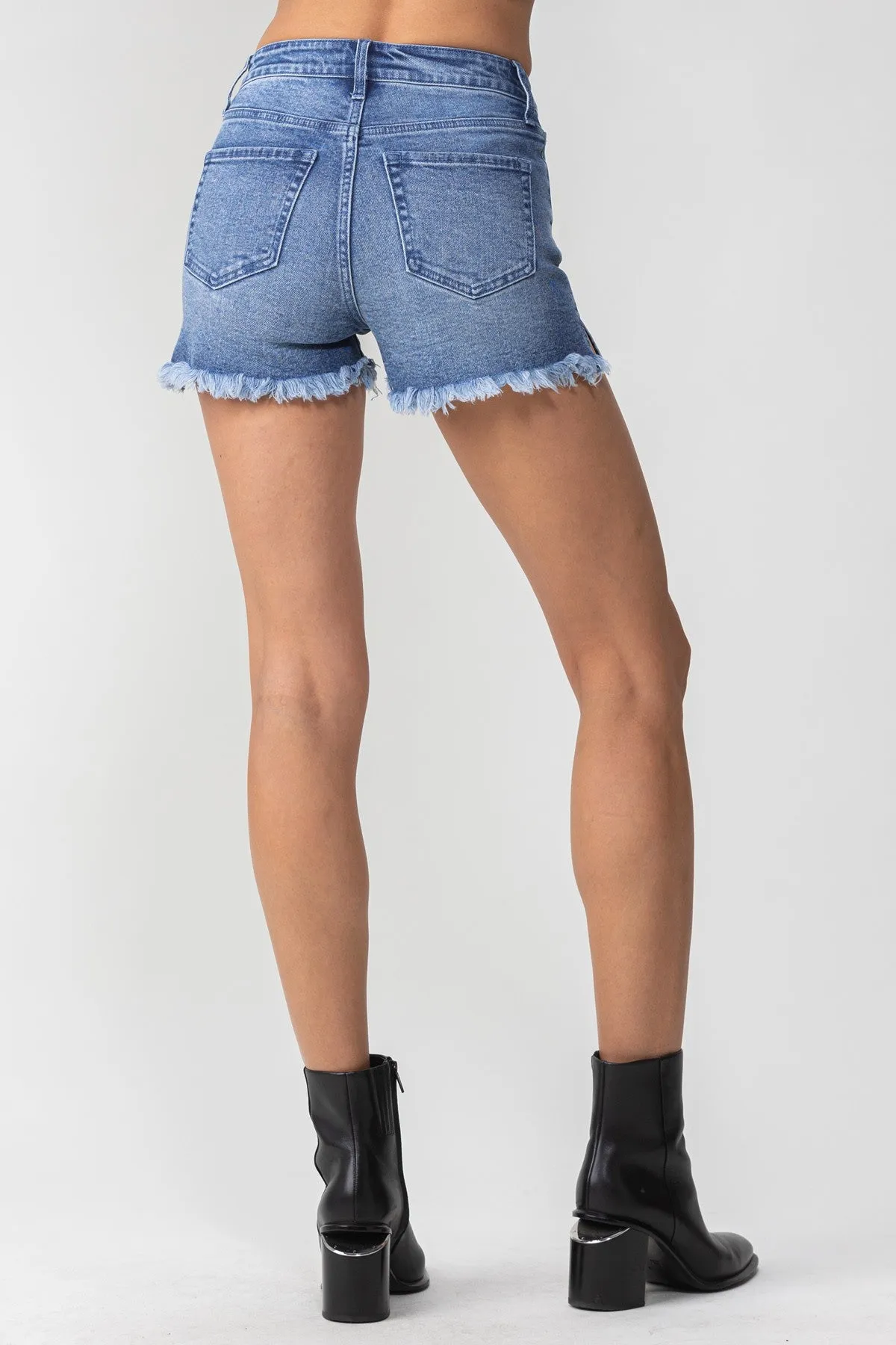 High Rise Side Slit Shorts