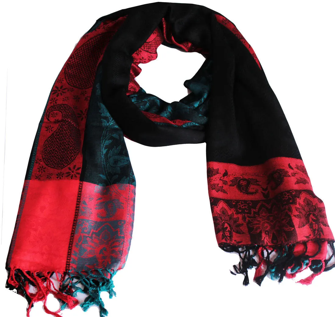 Indian Scarves and Wraps Womens Stole India Clothes (Black, 80 x 28 inches)