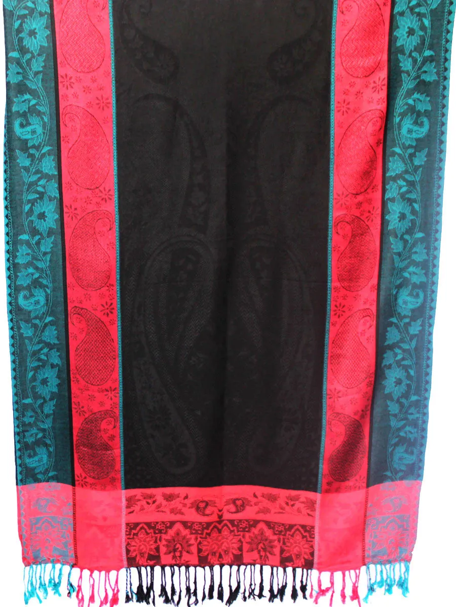 Indian Scarves and Wraps Womens Stole India Clothes (Black, 80 x 28 inches)