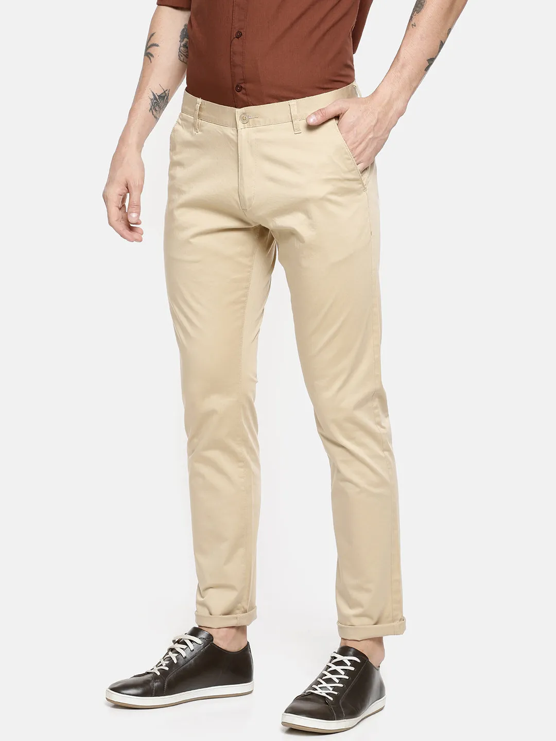 JDC Casual Solid Trouser-Khaki