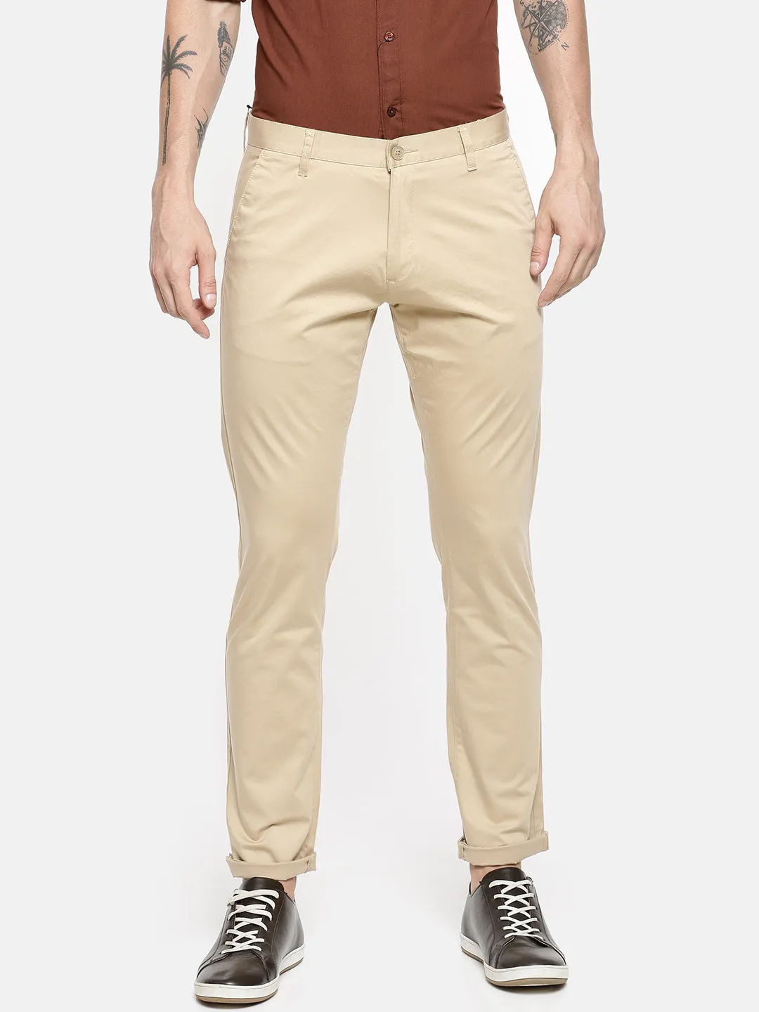 JDC Casual Solid Trouser-Khaki