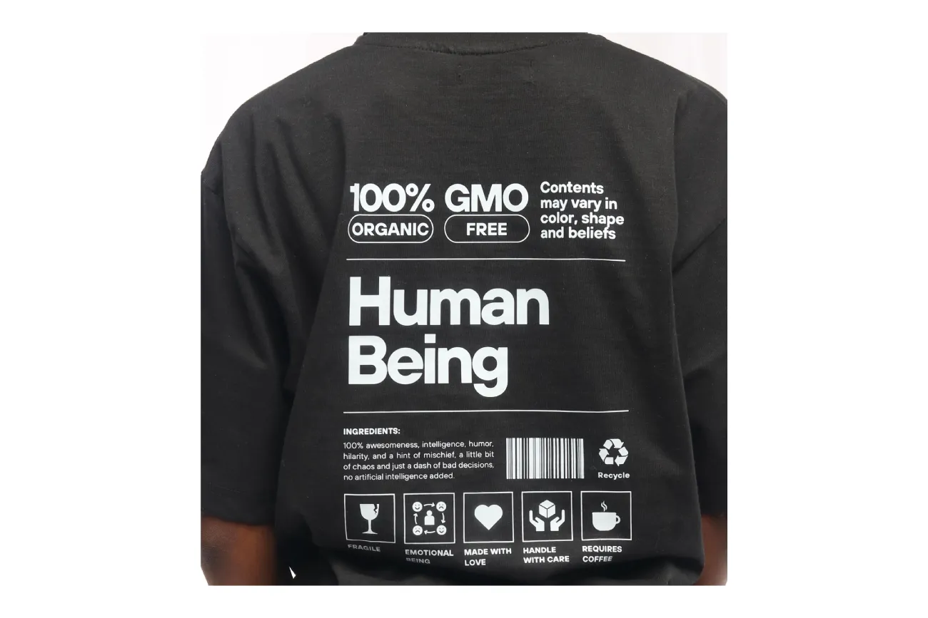 Kinvlux 'Being Human Recycling Signature' T Shirt Black