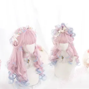 LOLITA PASTEL PINK BLUE LONG CURLY COS WIG BY07178