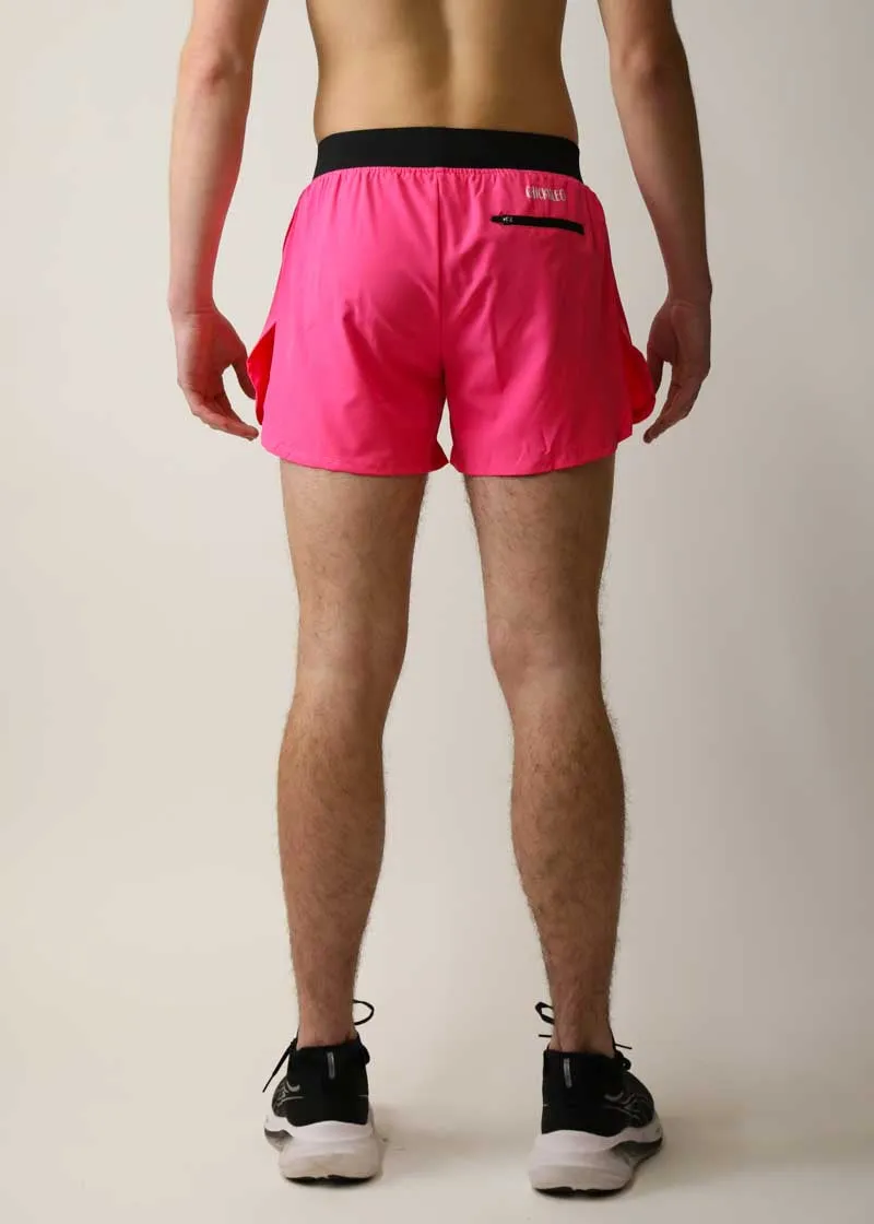 Men's Neon Pink 4" Half Split Shorts