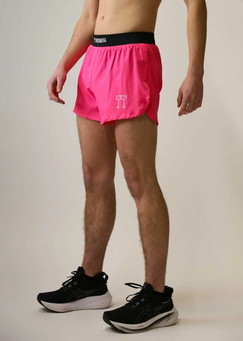 Men's Neon Pink 4" Half Split Shorts