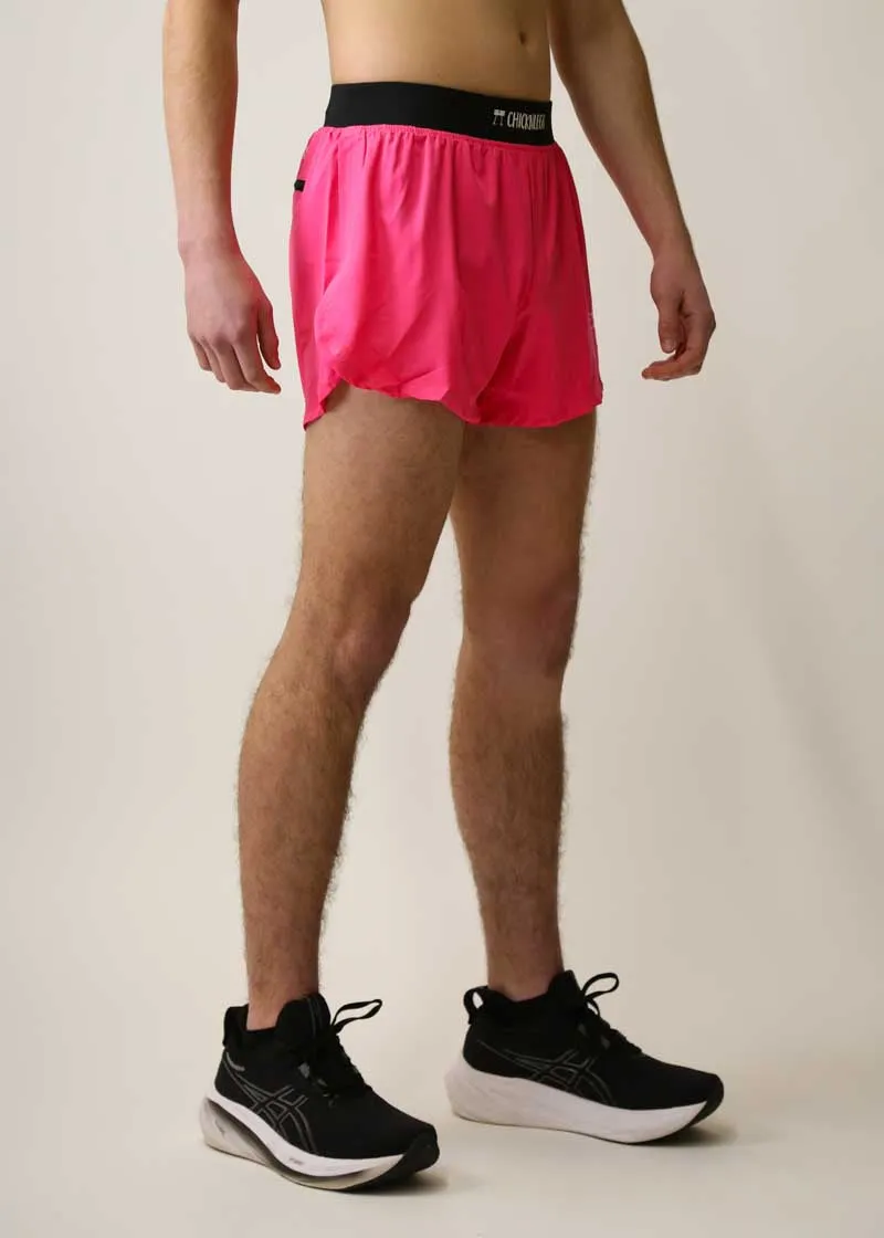 Men's Neon Pink 4" Half Split Shorts