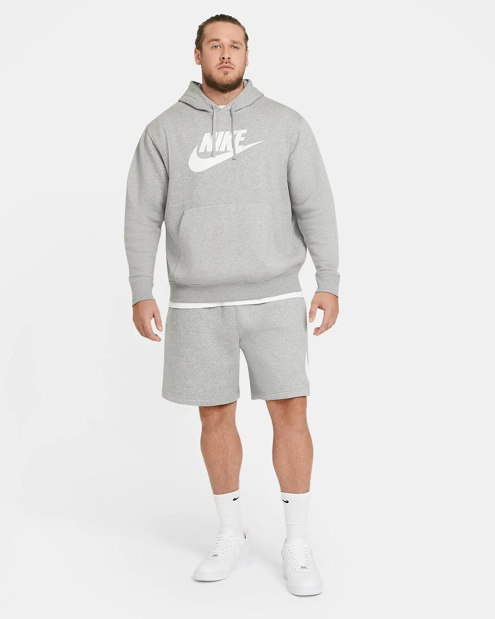 Nike Men's Sportswear Club Shorts - Dark Grey Heather / White