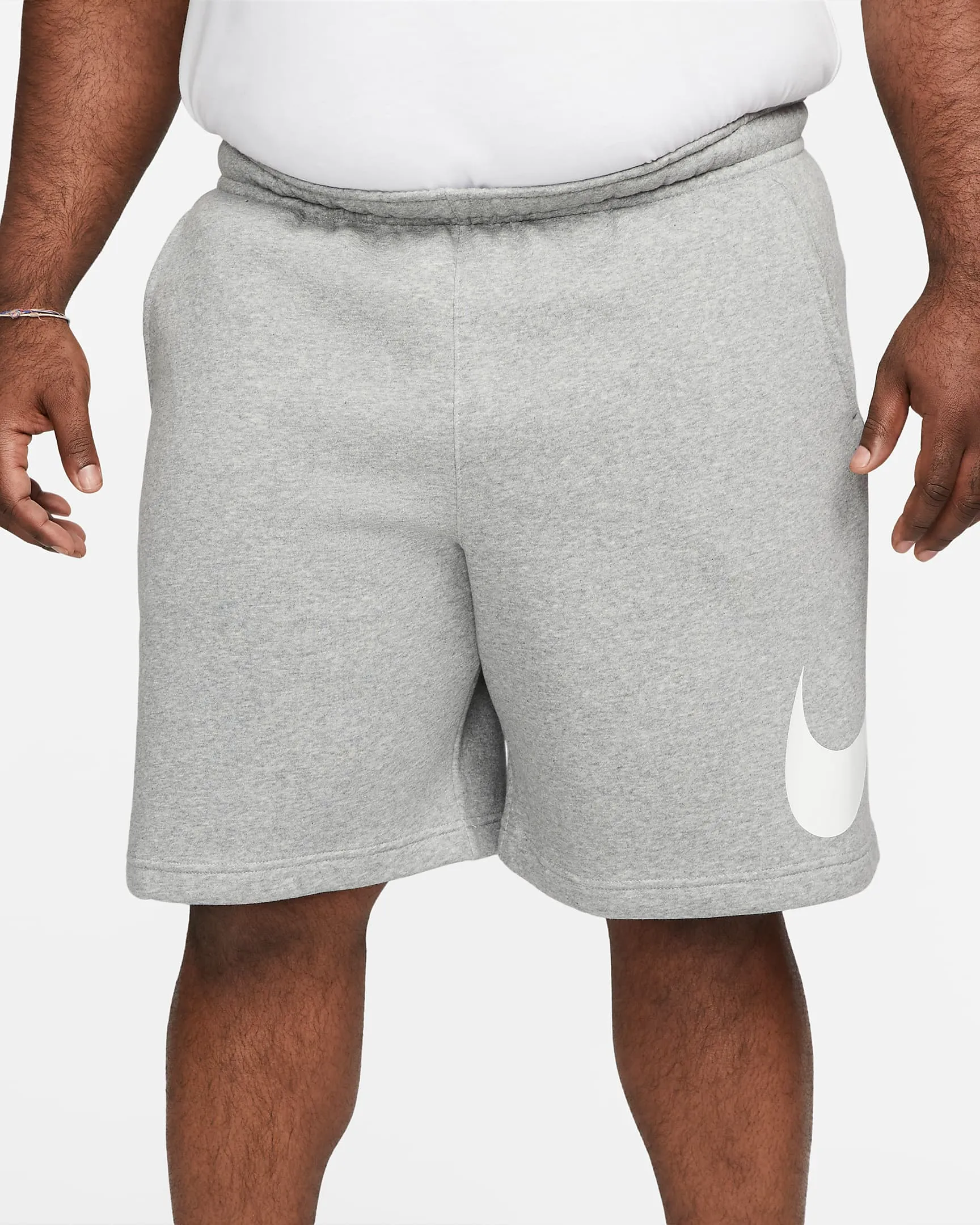 Nike Men's Sportswear Club Shorts - Dark Grey Heather / White