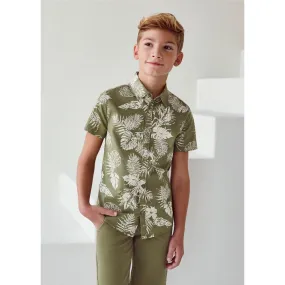 Nukutavake S/S Dress Shirt w/Leaf _Green 6113-72