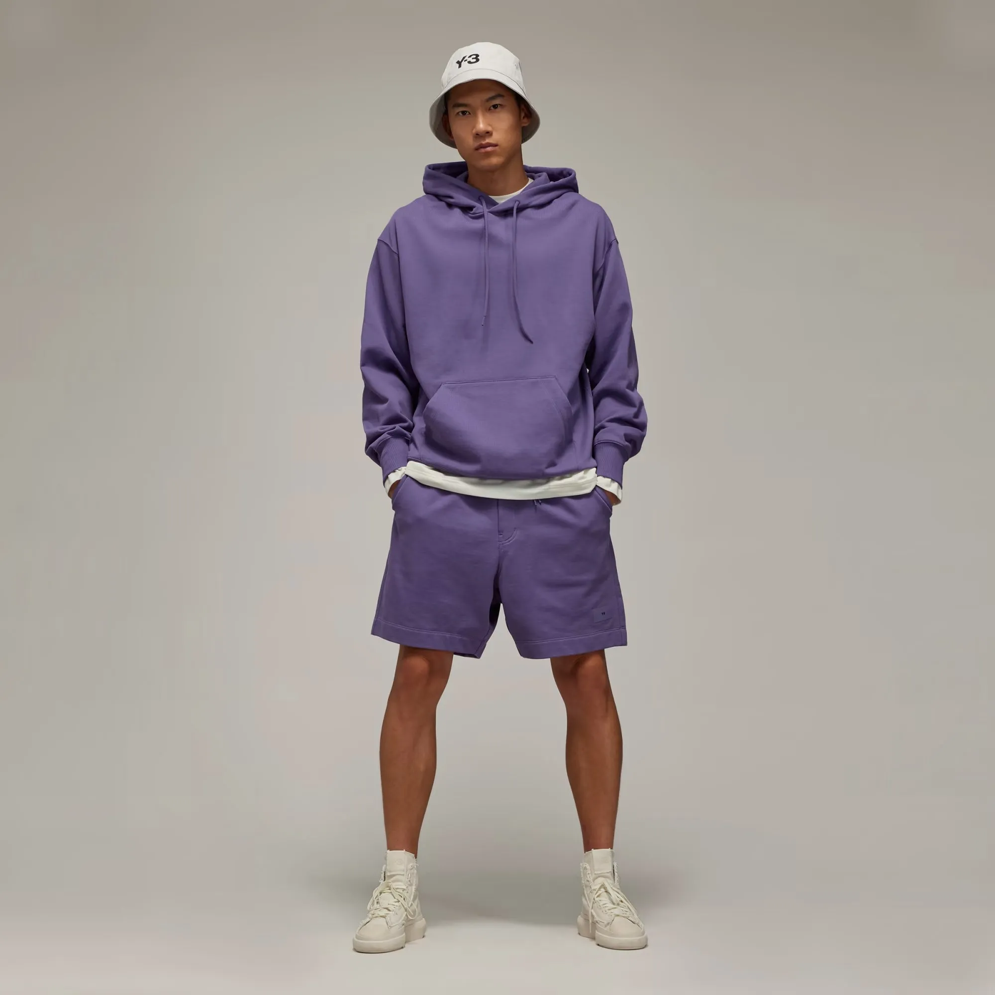 ORGANIC COTTON TERRY SHORTS 'TECH PURPLE'