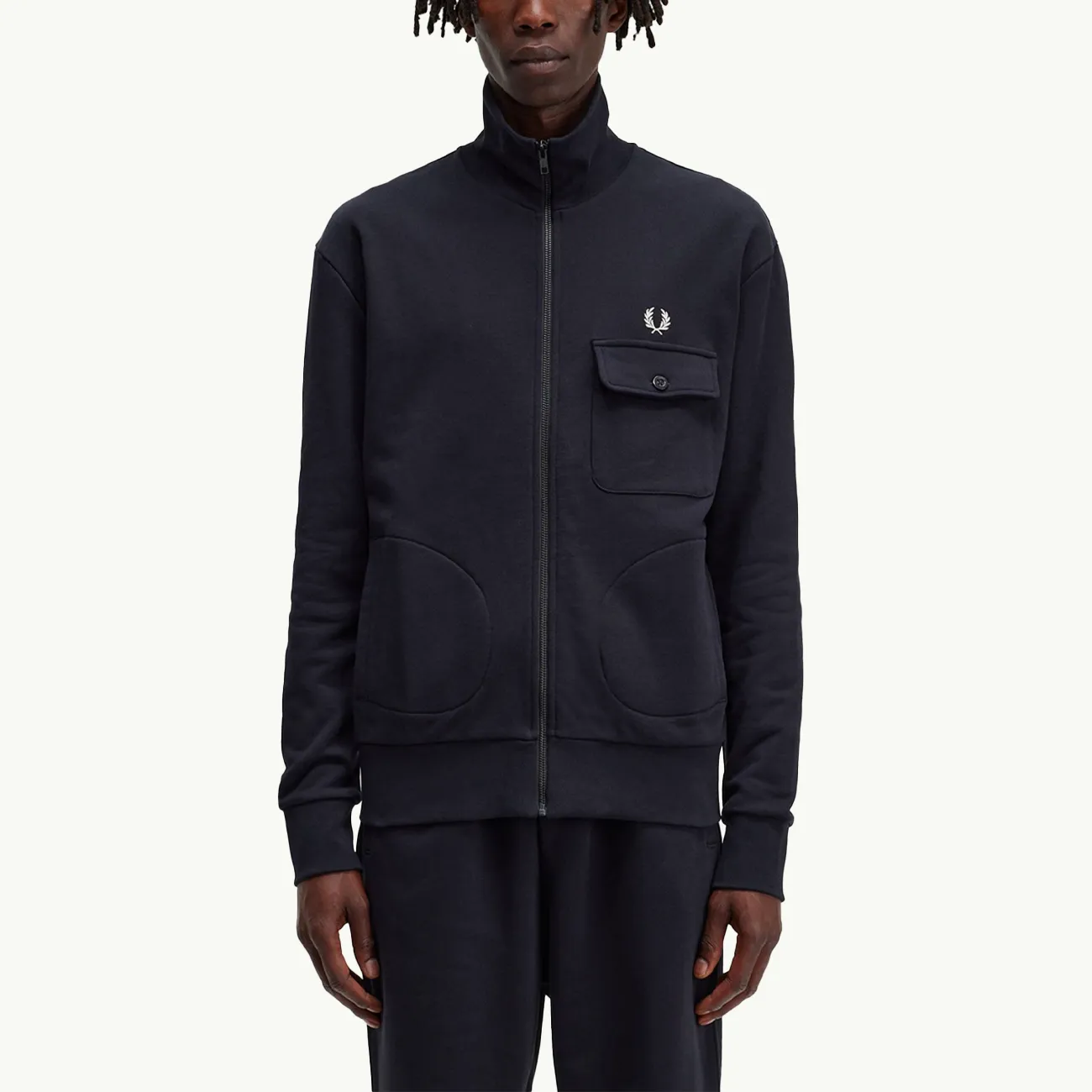 Pocket Detail Track Jacket - Black