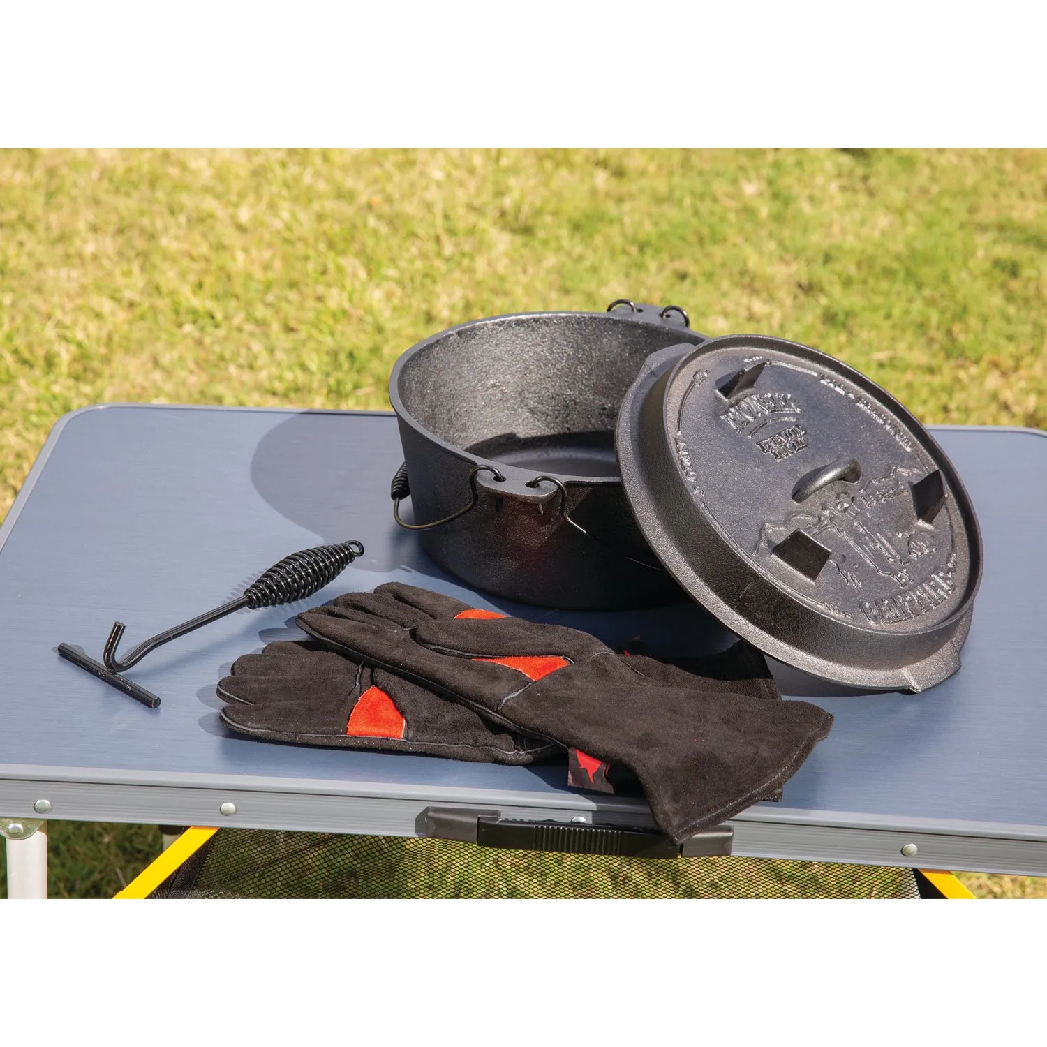 Premium 4.5qt Cast Iron Camp Oven Set