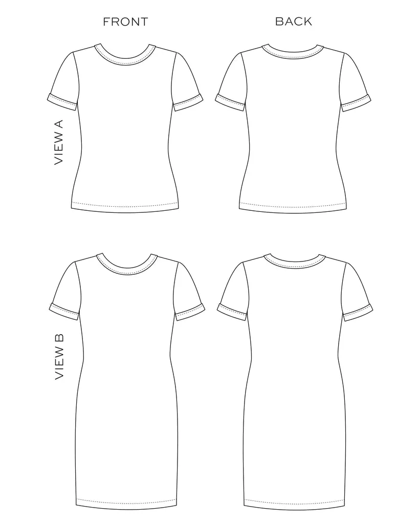 Rio Ringer T-Shirt and Dress | Sz 0-18 | Sewing Pattern by True Bias