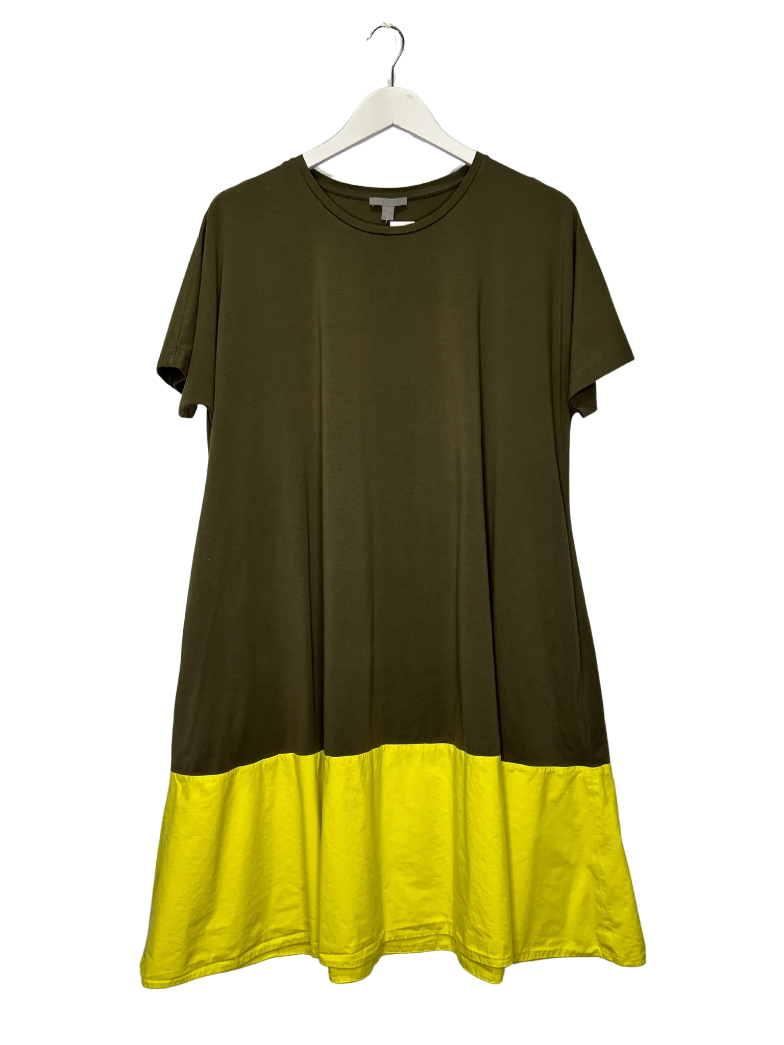 Size L - COS Khaki Contrast Hem T-shirt Dress