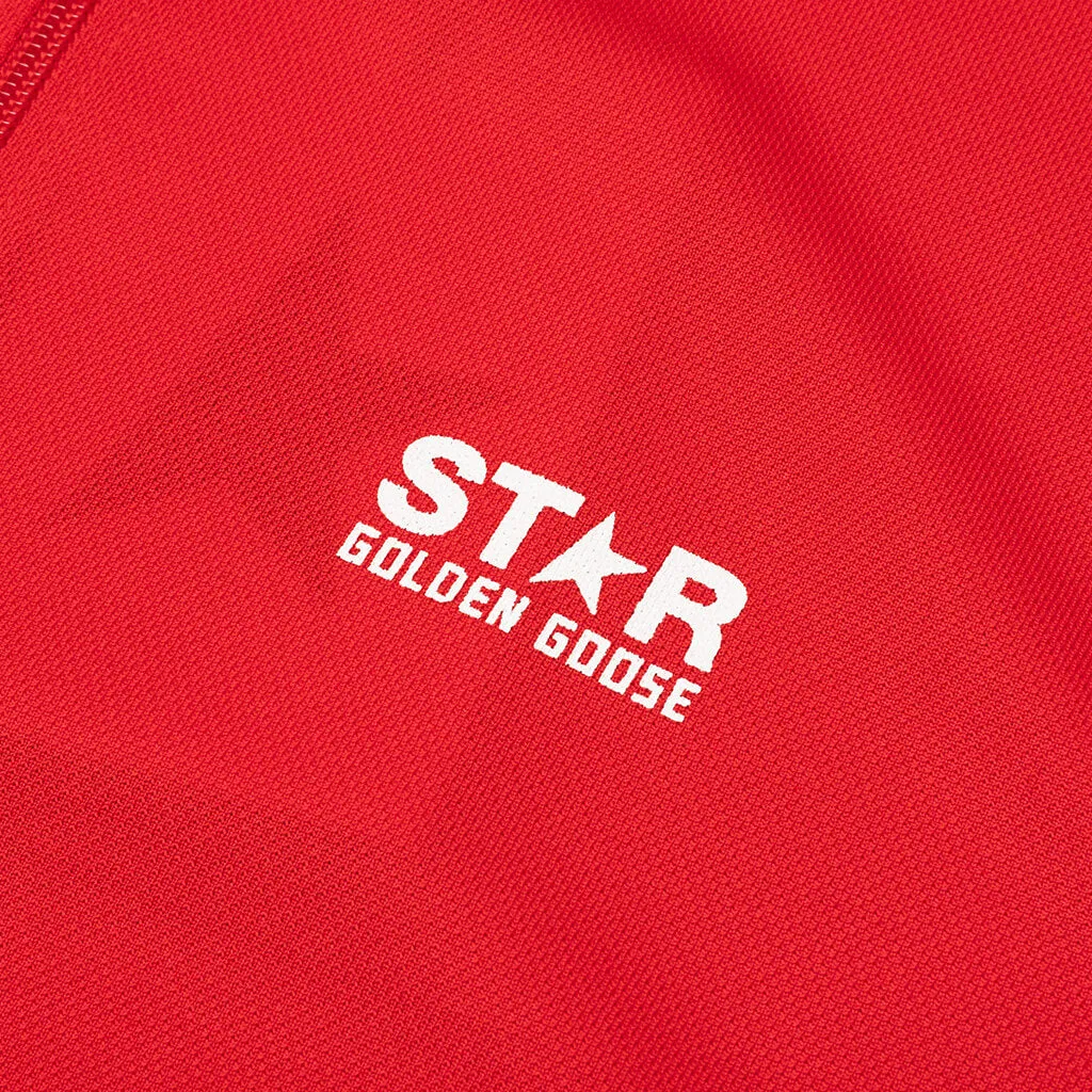 Star Zipped Track Jacket - Tango Red/White