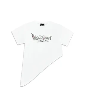 T-shirt Donna Disclaimer Bianca logo Paillettes