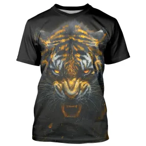 T-Shirt Tigre d'Or - Regard Intense Faune Sauvage - Esprit du Prédateur - CT22022450