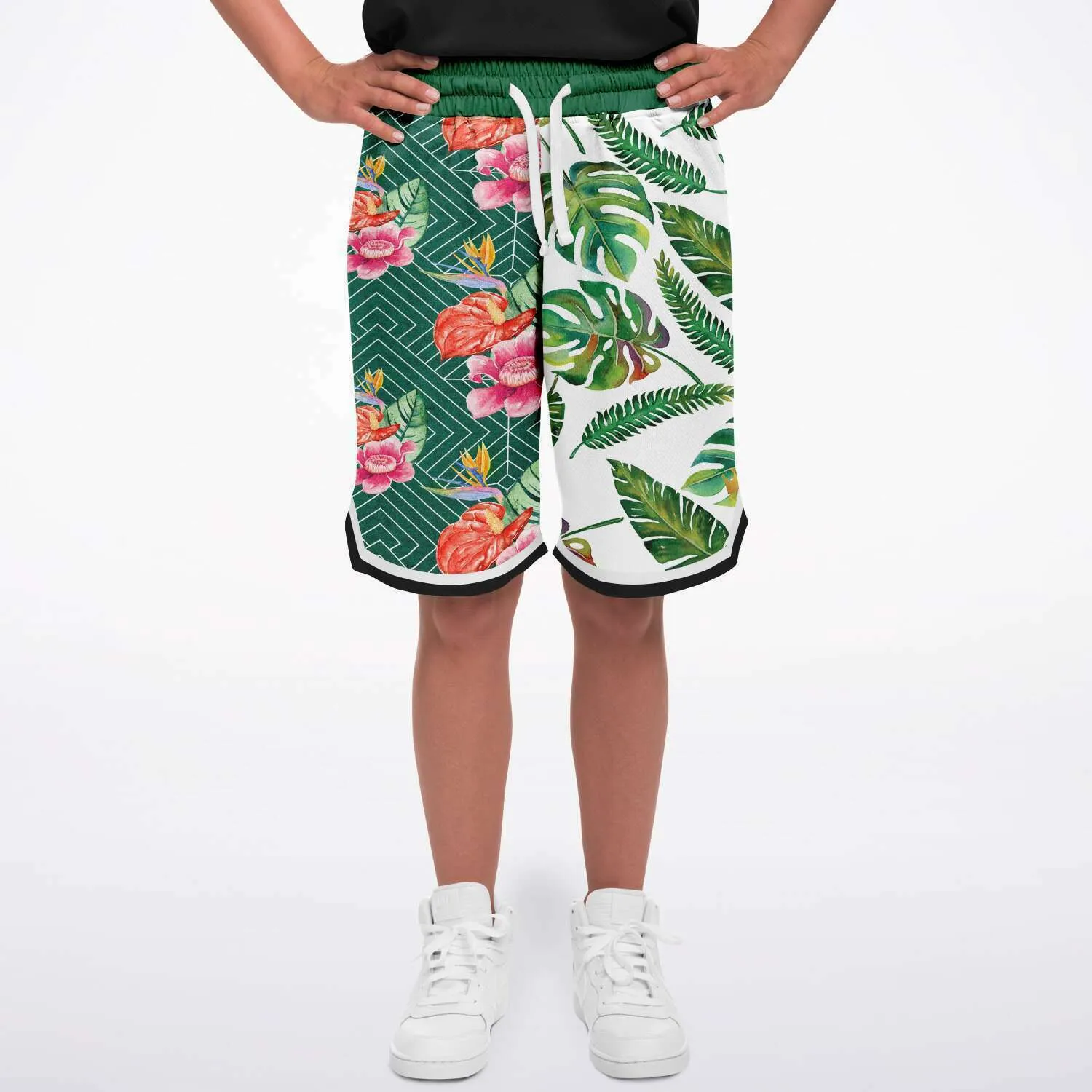 Tropical Reflection Unisex Basketball Shorts